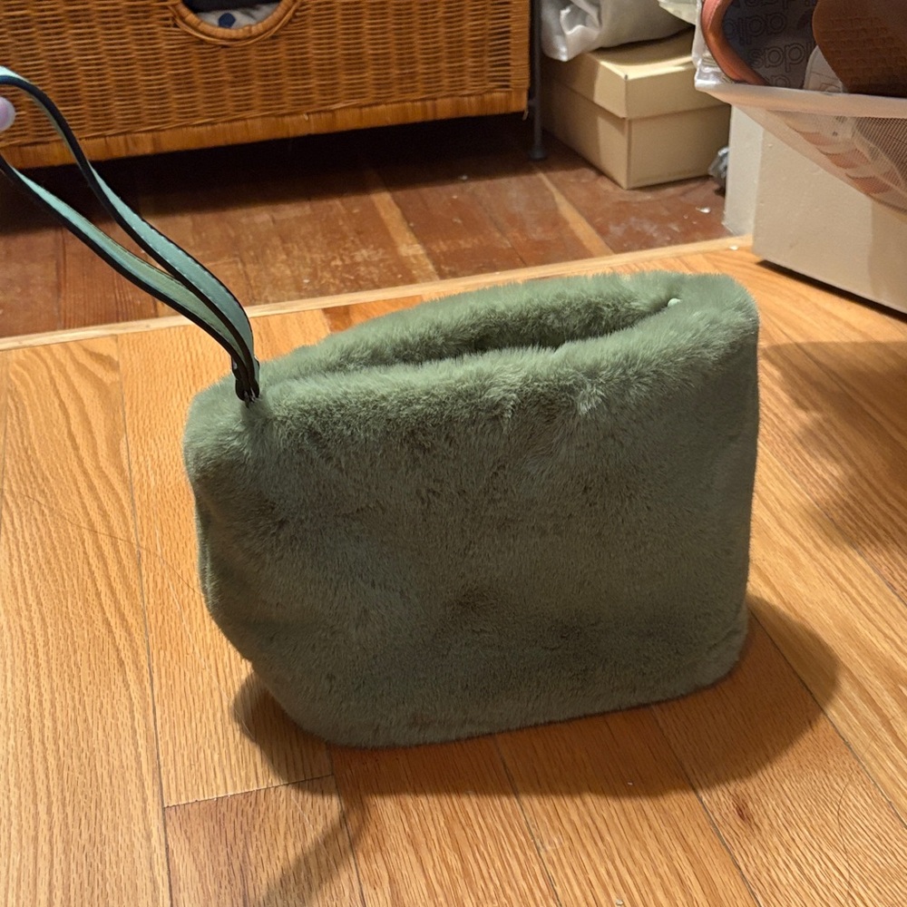 Green Faux Fur Handbag